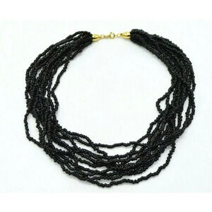 TRIFARI Black Seed Bead Torsade Multi-Strand Gold